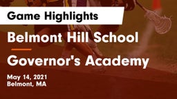 Belmont Hill School vs Governor's Academy  Game Highlights - May 14, 2021