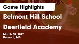 Belmont Hill School vs Deerfield Academy  Game Highlights - March 30, 2022