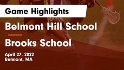 Belmont Hill School vs Brooks School Game Highlights - April 27, 2022