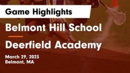 Belmont Hill School vs Deerfield Academy  Game Highlights - March 29, 2023