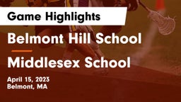Belmont Hill School vs Middlesex School Game Highlights - April 15, 2023