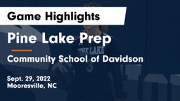 Pine Lake Prep  vs Community School of Davidson Game Highlights - Sept. 29, 2022