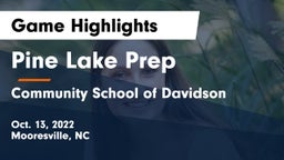 Pine Lake Prep  vs Community School of Davidson Game Highlights - Oct. 13, 2022