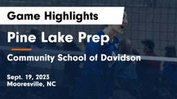 Pine Lake Prep  vs Community School of Davidson Game Highlights - Sept. 19, 2023
