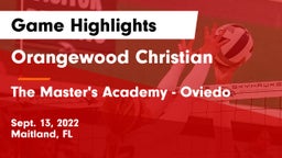 Orangewood Christian  vs The Master's Academy - Oviedo Game Highlights - Sept. 13, 2022