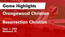 Orangewood Christian  vs Resurrection Christian  Game Highlights - Sept. 1, 2022