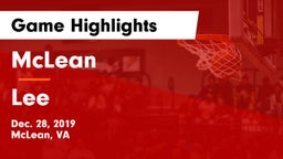 McLean  vs Lee  Game Highlights - Dec. 28, 2019