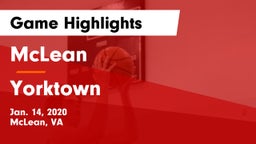 McLean  vs Yorktown  Game Highlights - Jan. 14, 2020