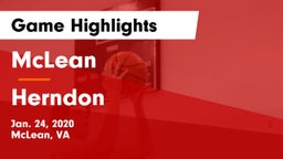 McLean  vs Herndon  Game Highlights - Jan. 24, 2020