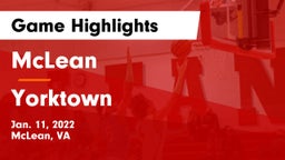 McLean  vs Yorktown  Game Highlights - Jan. 11, 2022