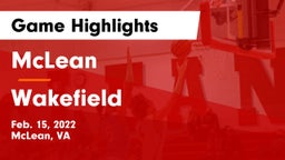 McLean  vs Wakefield  Game Highlights - Feb. 15, 2022