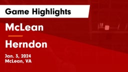 McLean  vs Herndon  Game Highlights - Jan. 3, 2024