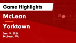 McLean  vs Yorktown  Game Highlights - Jan. 5, 2024