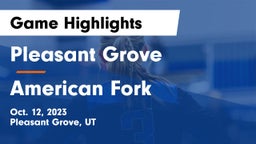 Pleasant Grove  vs American Fork  Game Highlights - Oct. 12, 2023