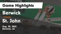 Berwick  vs St. John  Game Highlights - Aug. 30, 2022