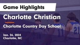 Charlotte Christian  vs Charlotte Country Day School Game Highlights - Jan. 26, 2024