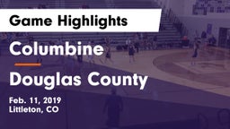 Columbine  vs Douglas County  Game Highlights - Feb. 11, 2019