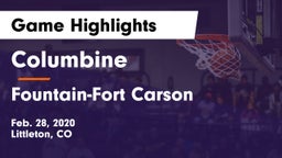 Columbine  vs Fountain-Fort Carson  Game Highlights - Feb. 28, 2020