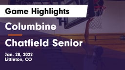 Columbine  vs Chatfield Senior  Game Highlights - Jan. 28, 2022