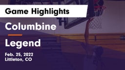 Columbine  vs Legend  Game Highlights - Feb. 25, 2022