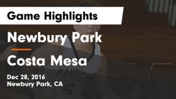 Newbury Park  vs Costa Mesa  Game Highlights - Dec 28, 2016