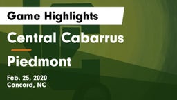 Central Cabarrus  vs Piedmont Game Highlights - Feb. 25, 2020