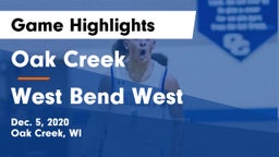 Oak Creek  vs West Bend West Game Highlights - Dec. 5, 2020