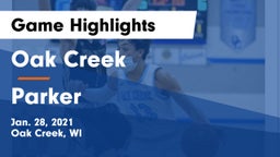 Oak Creek  vs Parker  Game Highlights - Jan. 28, 2021
