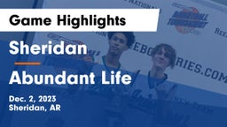 Sheridan  vs Abundant Life Game Highlights - Dec. 2, 2023