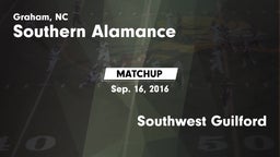 Matchup: Southern Alamance vs. Southwest Guilford 2016