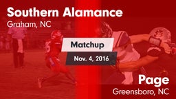 Matchup: Southern Alamance vs. Page  2016