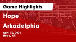 Hope  vs Arkadelphia  Game Highlights - April 30, 2024