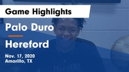 Palo Duro  vs Hereford  Game Highlights - Nov. 17, 2020
