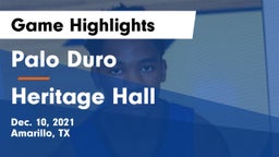 Palo Duro  vs Heritage Hall  Game Highlights - Dec. 10, 2021