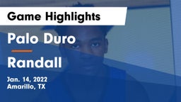 Palo Duro  vs Randall  Game Highlights - Jan. 14, 2022