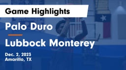 Palo Duro  vs Lubbock Monterey  Game Highlights - Dec. 2, 2023