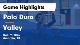 Palo Duro  vs Valley  Game Highlights - Dec. 9, 2023