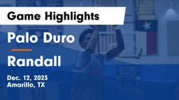 Palo Duro  vs Randall  Game Highlights - Dec. 12, 2023