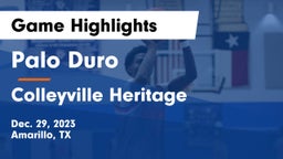 Palo Duro  vs Colleyville Heritage  Game Highlights - Dec. 29, 2023