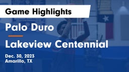 Palo Duro  vs Lakeview Centennial  Game Highlights - Dec. 30, 2023