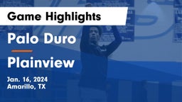 Palo Duro  vs Plainview  Game Highlights - Jan. 16, 2024