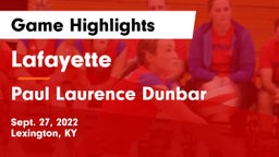 Lafayette  vs Paul Laurence Dunbar  Game Highlights - Sept. 27, 2022