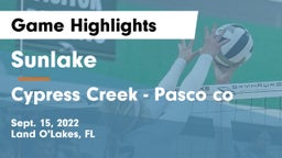 Sunlake  vs Cypress Creek  - Pasco co Game Highlights - Sept. 15, 2022