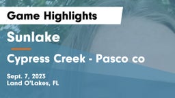 Sunlake  vs Cypress Creek  - Pasco co Game Highlights - Sept. 7, 2023
