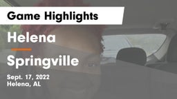 Helena  vs Springville  Game Highlights - Sept. 17, 2022