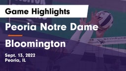Peoria Notre Dame  vs Bloomington  Game Highlights - Sept. 13, 2022