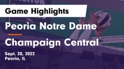 Peoria Notre Dame  vs Champaign Central  Game Highlights - Sept. 20, 2022