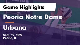 Peoria Notre Dame  vs Urbana  Game Highlights - Sept. 22, 2022