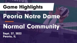 Peoria Notre Dame  vs Normal Community  Game Highlights - Sept. 27, 2022