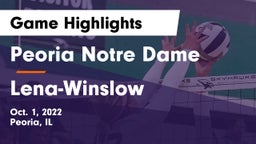 Peoria Notre Dame  vs Lena-Winslow  Game Highlights - Oct. 1, 2022